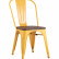 Стул Stool Group Tolix Wood желтый сиденье деревянное